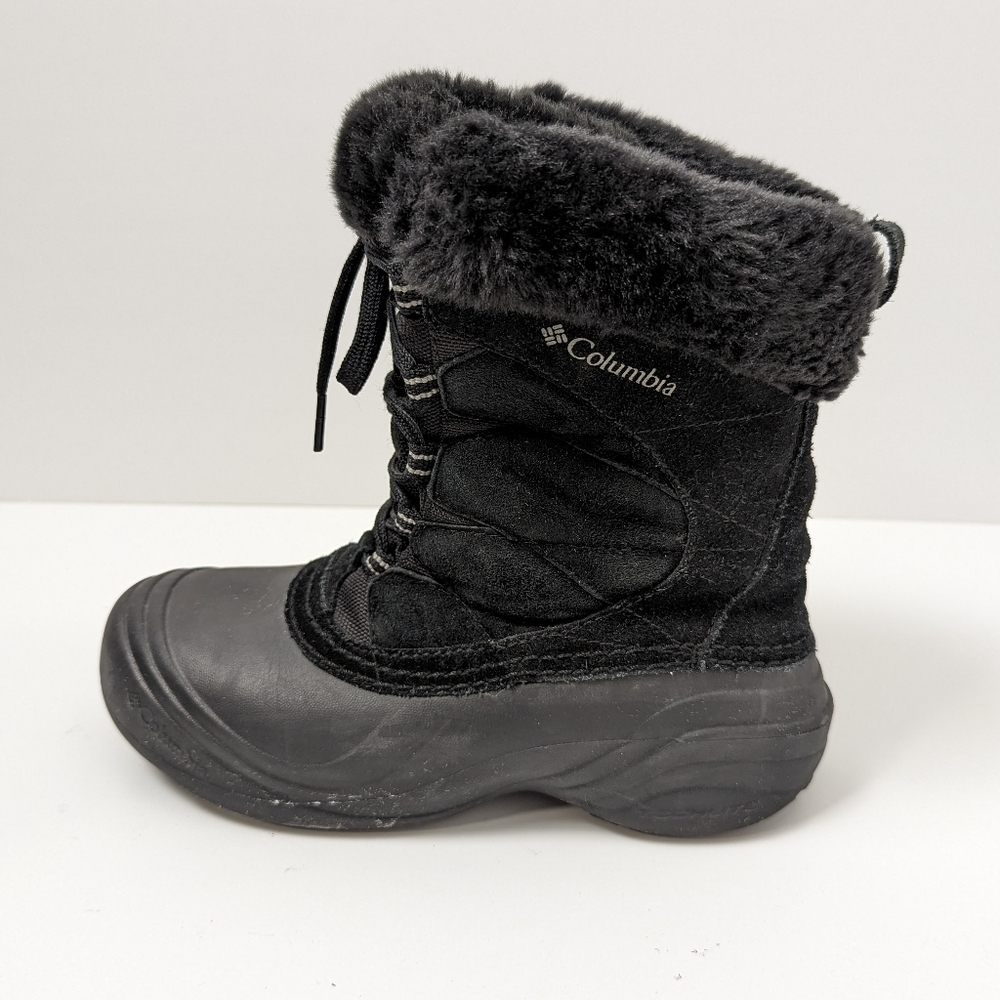 Columbia Women's Omni-Heat Insulated Snow Boot Size 7 - Black Faux Fur Trim, Wat